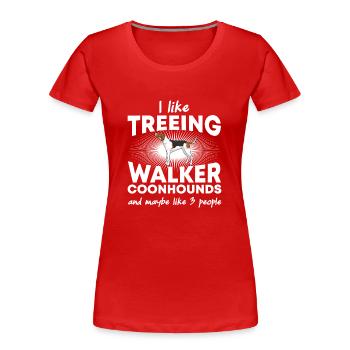 Arboriculture Walker Coonhound - T-shirt bio Premium Femme - rouge - Devant - Mia (176cm)