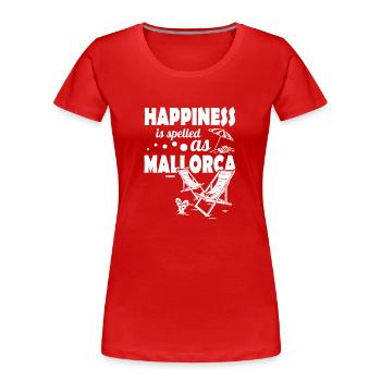 Mallorca Spanien Balearen Sommer Geschenkidee - Frauen Premium Bio T-Shirt - Rot - Vorne - Mia (176cm)