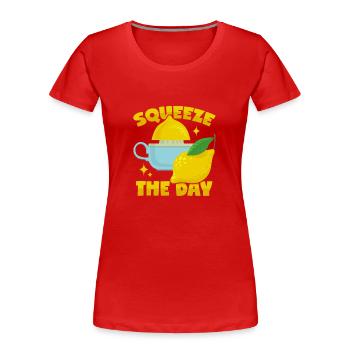 Presser les citrons - T-shirt bio Premium Femme - rouge - Devant - Mia (176cm)