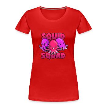 Tintenfisch Squad, Oktopus Team, Kraken Clan - Frauen Premium Bio T-Shirt - Rot - Vorne - Mia (176cm)