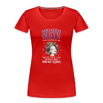 Reine du Verseau - T-shirt bio Premium Femme - rouge - Devant - Mia (176cm)