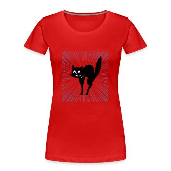 Black cat - Women's Premium Organic T-Shirt - red - Front - Mia (176cm)