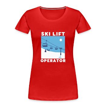 Soulevez-vous même Bro Ski - T-shirt bio Premium Femme - rouge - Devant - Mia (176cm)