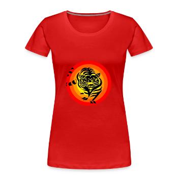 Tigre - T-shirt bio Premium Femme - rouge - Devant - Mia (176cm)
