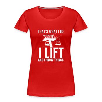 Soulevez-vous même Bro Ski - T-shirt bio Premium Femme - rouge - Devant - Mia (176cm)
