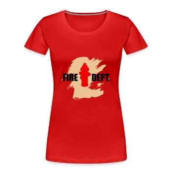 Feuerwehr Hydrant - Frauen Premium Bio T-Shirt - Rot - Vorne - Mia (176cm)