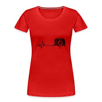 Photographes drôles Photographe Caméra Photographie - T-shirt bio Premium Femme - rouge - Devant - Mia (176cm)