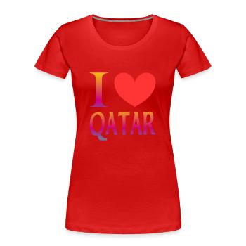 Ich liebe Katar - Frauen Premium Bio T-Shirt - Rot - Vorne - Mia (176cm)