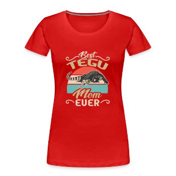 Tegu Eidechse Reptil Herpetologe - Frauen Premium Bio T-Shirt - Rot - Vorne - Mia (176cm)