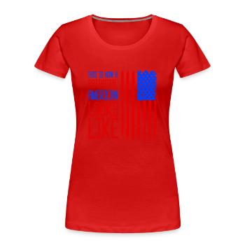So Sieht Ein Patriotischer Amerikaner Aus USA - Frauen Premium Bio T-Shirt - Rot - Vorne - Mia (176cm)