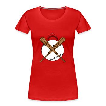 Baseball - Frauen Premium Bio T-Shirt - Rot - Vorne - Mia (176cm)