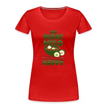 Maki & Miso - Cuisine japonaise - T-shirt bio Premium Femme - rouge - Devant - Mia (176cm)
