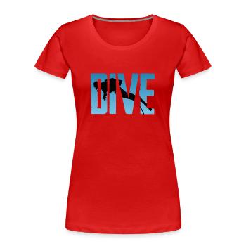 Plongée plongeuse - T-shirt bio Premium Femme - rouge - Devant - Mia (176cm)