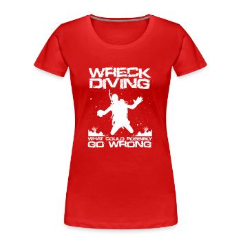 Plongée sur épave - T-shirt bio Premium Femme - rouge - Devant - Mia (176cm)
