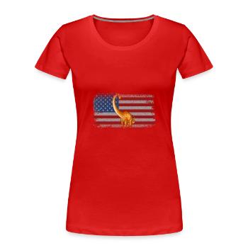 Diplodocus Dinosaure Enfants Dino Cadeau - T-shirt bio Premium Femme - rouge - Devant - Mia (176cm)