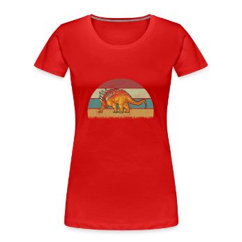 Edmontonia Dinosaur Children Dino Gift - Women's Premium Organic T-Shirt - red - Front - Mia (176cm)