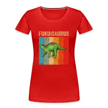 Fukuisaurus Dinosaur Children Dino Gift - Women's Premium Organic T-Shirt - red - Front - Mia (176cm)