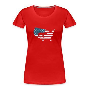 Bulldog America USA Race de chien de compagnie - T-shirt bio Premium Femme - rouge - Devant - Mia (176cm)