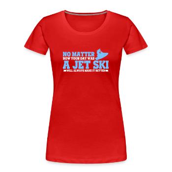 Jet Ski Motorschlitten Motorboot Wasserssportler - Frauen Premium Bio T-Shirt - Rot - Vorne - Mia (176cm)