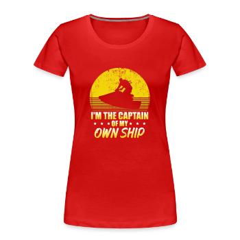 Retro Jetski Lustiges Jet Ski Captain Own Ship - Frauen Premium Bio T-Shirt - Rot - Vorne - Mia (176cm)