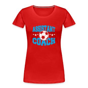 Entraîneur adjoint de soccer Entraînement Soccer Te - T-shirt bio Premium Femme - rouge - Devant - Mia (176cm)