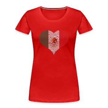 Mexiko Flagge Herz Mexikaner Wappen Fahne - Frauen Premium Bio T-Shirt - Rot - Vorne - Mia (176cm)