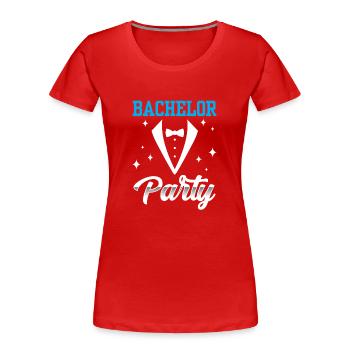 Junggesellenabschied Junggeselle Junggesellin - Frauen Premium Bio T-Shirt - Rot - Vorne - Mia (176cm)