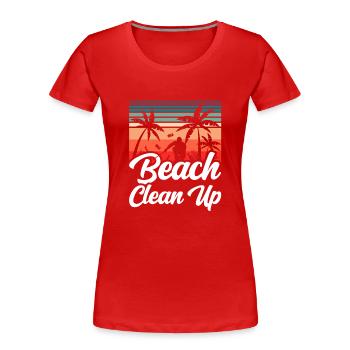 Nettoyage de plage Plages Nettoyage de plage - T-shirt bio Premium Femme - rouge - Devant - Mia (176cm)