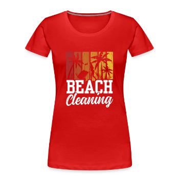 Nettoyage de plage Plages Nettoyage de plage - T-shirt bio Premium Femme - rouge - Devant - Mia (176cm)