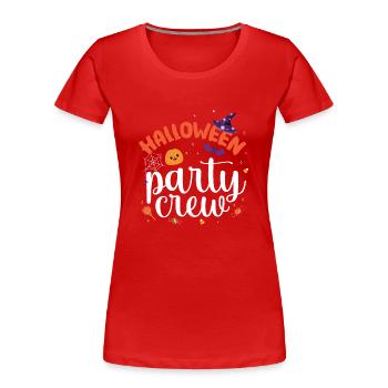 Halloween Party Crew - Frauen Premium Bio T-Shirt - Rot - Vorne - Mia (176cm)