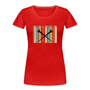 Travailleurs métallurgistes - T-shirt bio Premium Femme - rouge - Devant - Mia (176cm)