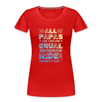 Bowling Split - T-shirt bio Premium Femme - rouge - Devant - Mia (176cm)