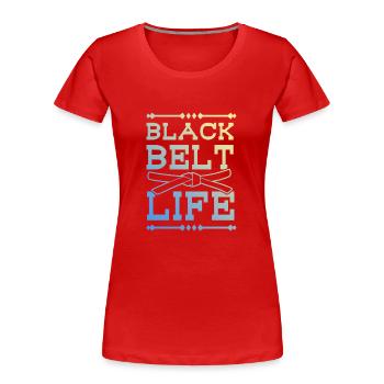 Arts martiaux ceinture noire - T-shirt bio Premium Femme - rouge - Devant - Mia (176cm)