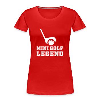 Minigolf Legend - Women's Premium Organic T-Shirt - red - Front - Mia (176cm)