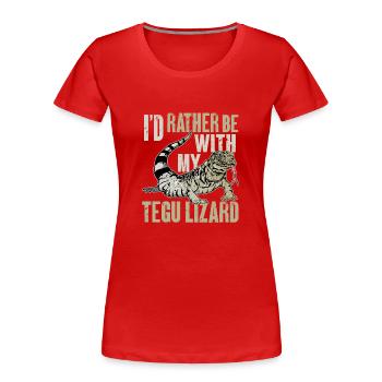 Tegu Eidechse Reptil Herpetologe - Frauen Premium Bio T-Shirt - Rot - Vorne - Mia (176cm)
