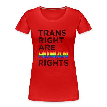Lgbtq Trains right are human rights - Women's Premium Organic T-Shirt - red - Front - Mia (176cm)