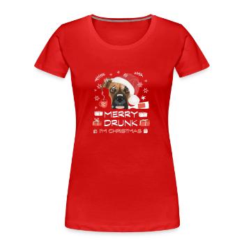 Boxer Weihnachtsmarkt - Frauen Premium Bio T-Shirt - Rot - Vorne - Mia (176cm)