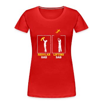 Drôle d’haltérophilie Père Entraînement Fitness Gym Lif - T-shirt bio Premium Femme - rouge - Devant - Mia (176cm)