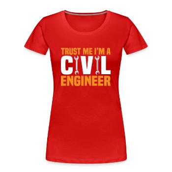 Ingénieur civil Construction de ponts Ingénieur en structure - T-shirt bio Premium Femme - rouge - Devant - Mia (176cm)