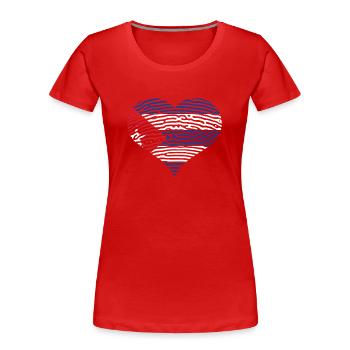 Kuba Flagge herz Fahne Kubaner - Frauen Premium Bio T-Shirt - Rot - Vorne - Mia (176cm)
