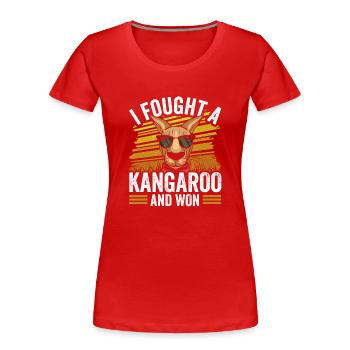 I fought with a kangaroo and won kangaroos - Women's Premium Organic T-Shirt - red - Front - Mia (176cm)