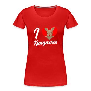 I love kangaroos lover animal kangaroo - Women's Premium Organic T-Shirt - red - Front - Mia (176cm)