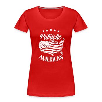Patriotischer Amerikaner Patriotisch Patriot US - Frauen Premium Bio T-Shirt - Rot - Vorne - Mia (176cm)