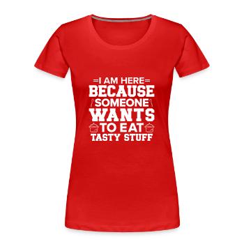 Chef Citation Cadeau Drôle Chef - T-shirt bio Premium Femme - rouge - Devant - Mia (176cm)