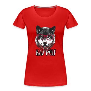 Böser Wolf - Grumpy Christmas Wolf - Frauen Premium Bio T-Shirt - Rot - Vorne - Mia (176cm)