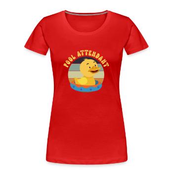 Canards en caoutchouc Canard Duck Lovers Salle de bain - T-shirt bio Premium Femme - rouge - Devant - Mia (176cm)