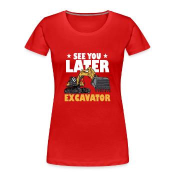 A plus tard Pelle - T-shirt bio Premium Femme - rouge - Devant - Mia (176cm)