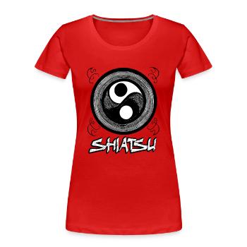 Shiatsu Yoga Meditation Massage Buddha Japanisch 4 - Frauen Premium Bio T-Shirt - Rot - Vorne - Mia (176cm)