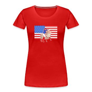 Mouton Buster USA Flag Sheep Rider - T-shirt bio Premium Femme - rouge - Devant - Mia (176cm)