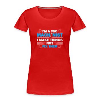 Mechanic CNC operator CNC milling cutter - Women's Premium Organic T-Shirt - red - Front - Mia (176cm)